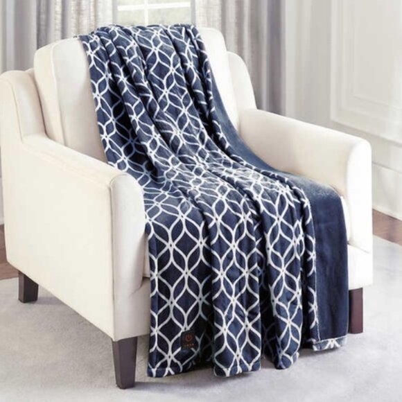 Brookstone Electric Heated Throw 4Heat Settings Super Soft 50”X60” - Picture 2 of 5